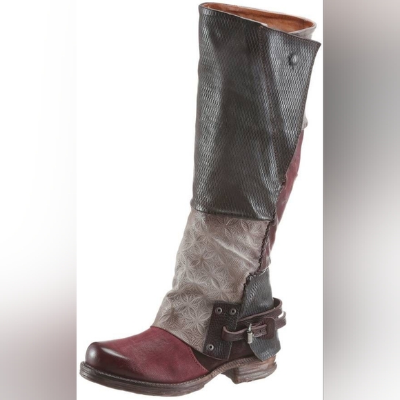 A.S.98 Tall Multicolor Leather Boots - Picture 1 of 12
